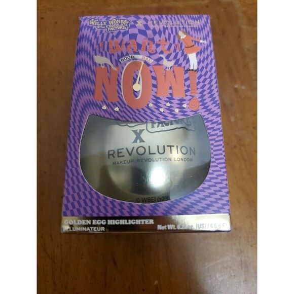 Makeup Revolution x Willy Wonka ~ Golden Egg Highlighter ~ I Want It Now‎ ~ BNIB - Picture 1 of 6